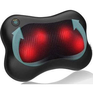 Zyllion Heated Massager for Back & Neck - 3D Deep Tissue Shiatsu Massage Pillow